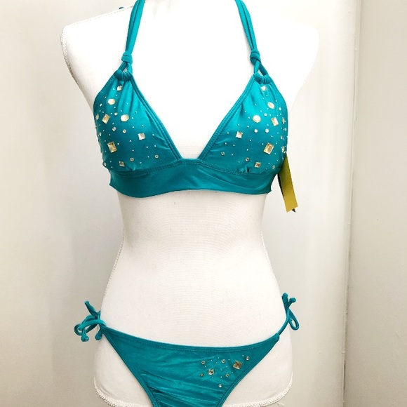 Guess Other - NWT Guess turquoise embellished 2piece swimsuit XS